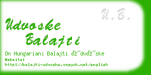 udvoske balajti business card